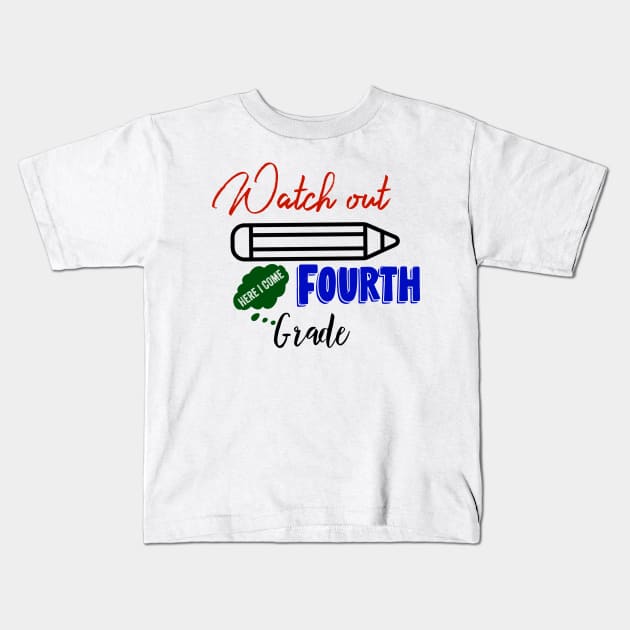 Fourth Grade Here I Come Graduating Class Kids T-Shirt by UnderDesign